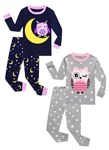 Family Feeling Little girls Pajamas Long sleeve 100% Cotton Moon Owl Kid Pjs 5 - Image 1