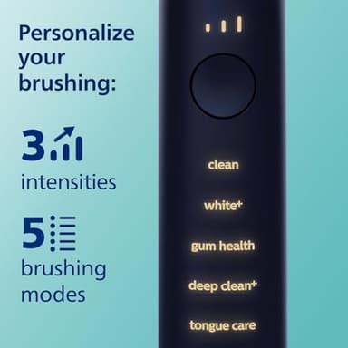 Philips Sonicare DiamondClean Smart 9750 Electric Toothbrush, Sonic Toothbrush with App, Pressure Sensor, Brush Head Detection, 5 Brushing Modes and 3 Intensity Levels, Lunar Blue, Model HX9954/74 - Image 3