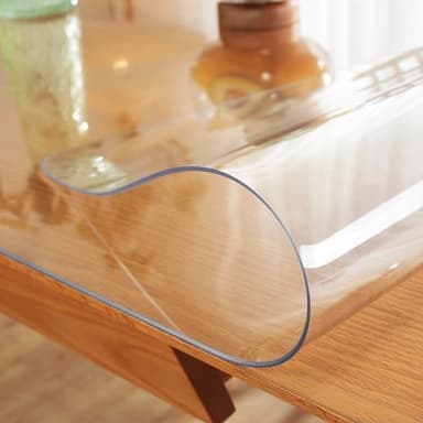 Warmstar Clear Table Protector 2mm Thick, 54x84Inch Clear Table Cover Protector, Plastic Table Cover, Clear Desk Mat Desk Pad, Desk Protector Mat for Coffee Table, Writing Desk, Dining Room - Image 6