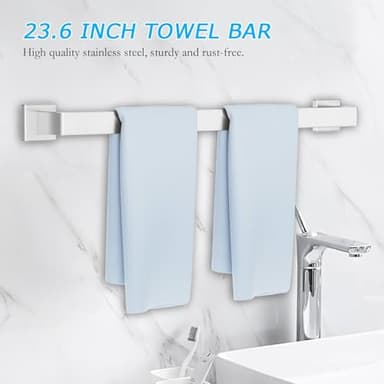 5 Pieces Towel Bar Set Brushed Nickel Bathroom Hardware Accessories Set SUS304 Stainless Steel Towel Holder Set for Bathroom 23.6 Inch Towel Bar,Towel Rack Wall Mounted - Image 2