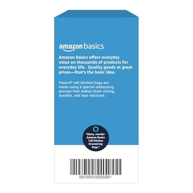 Amazon Basics Flextra Tall Kitchen Drawstring Trash Bags, Fresh Scent, 13 Gallon, 120 Count - Image 6
