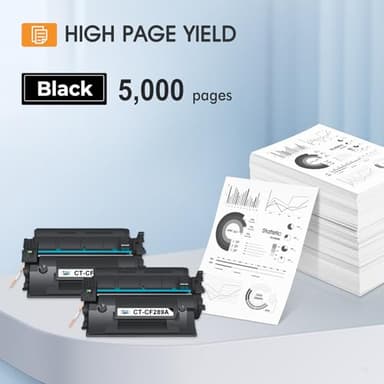 89A Black Toner Cartridge 2 Pack Compatible Replacement for HP 89A CF289A 89X CF289X (with Chip) for Enterprise M507 M507n M507dn M507x MFP M528dn M528f M528c M528z M528 Series Printer - Image 3