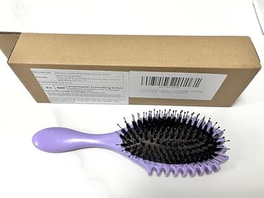 Curly Defining Brush, Curly Hair Styling Brushes Detangler Soft Bristle Hair Brush 1-Pack (Purple) - Image 9