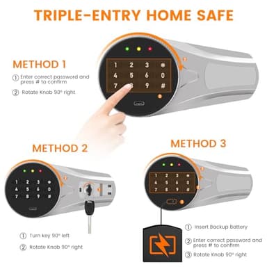 7.0 Cuft Large Fireproof Safe Box, Home Safes Water and Fireproof, Security Box with Digital Keypad, 3 Removable Shelves, Smart Alert and Sensor Light, Safes for Money Jewelry Valuables - Image 6