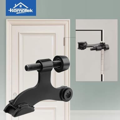 HOMOTEK 36 Pack Hinge Pin Black Door Stopper,Adjustable Deluxe Heavy Duty Door Stopper 2-1/2"x1-3/4”,with Black Rubber Bumper Tips - Image 5