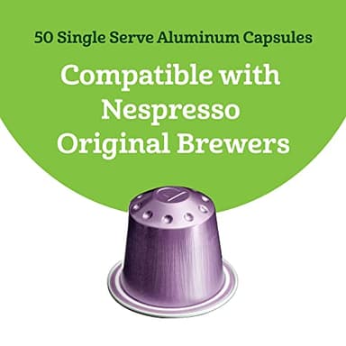 Amazon Fresh Espresso Intenso Dark Roast Aluminum Capsules, Compatible with Nespresso Original Brewers, Intensity 9/13, 50 Count (5 Packs of 10) - Image 2