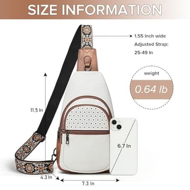 Mroede Crossbody Bags for Women 4-Pockets Sling Bag Fanny Pack Chest Purse Backpack Casual Daypacks Travel Shopping - Image 4