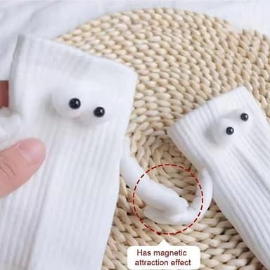2 Pairs Magnetic Holding Hands Socks - Funny Gifts for Women & Men, Teens, Couples, Friends - Image 3