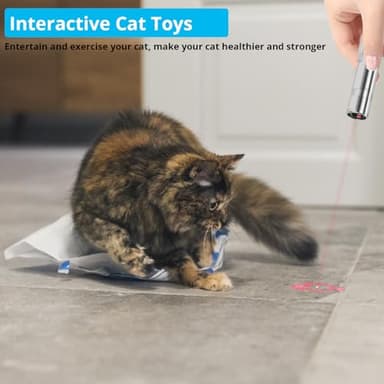 Waputne Cat Toy Pointer for Indoor Cats, 2 Pieces, USB Rechargeable Kitten Toys with 7 Adjustable Patterns, Interactive Chase Toys for Indoor Cats & Dogs, Training & Exercise Fun - Image 8