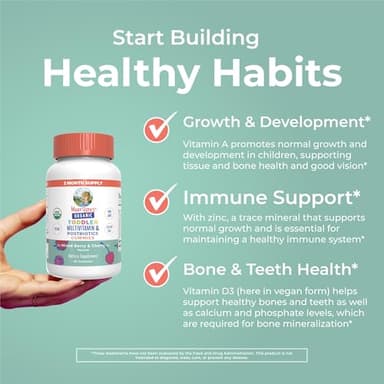 MaryRuth Organics Toddler Multivitamin Gummies + Postbiotics | USDA Organic | Vitamins for Kids Ages 2+ | Immune Support | Vitamin C | Vitamin D3 | Vitamin A | Zinc | Vegan | Non-GMO | 60 Servings - Image 5