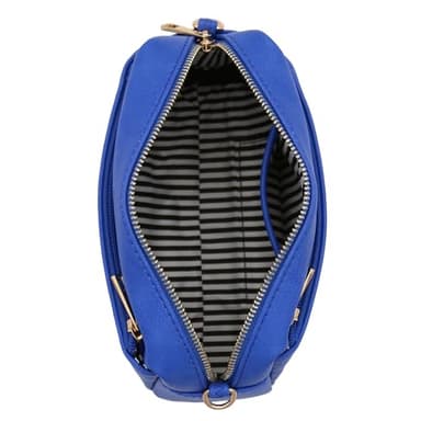 FashionPuzzle Triple Zip Small Crossbody Bag (Royal Blue) - Image 5