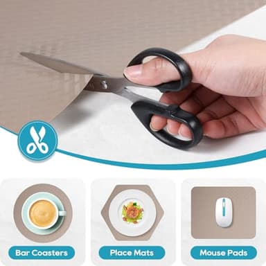 Beige Shelf Liners for Kitchen Cabinets Refrigerator Liners Waterproof & Oil-Proof Kitchen Cupboard Liner Drawer Mats EVA Material Non Adhesive Fridge Liner for Shelves 11.8 x 393.7 Inches - Image 5