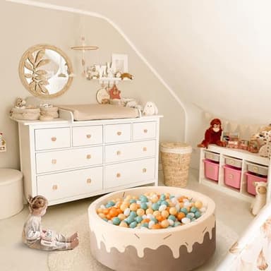 GOGOSO Ball Pit Balls,Plastics Balls for Ball Pit, Stars Hearts Shape for PastelBall for Toddlers Kids, Stars and Hearts Creamy Yellow+Blue,100pcs - Image 3