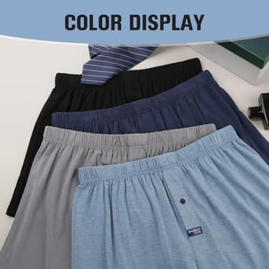 BAMBOO COOL Men's Boxer Short soft and Breathable Knit Boxers for men Moisture-wicking Underwear with Button Fly 3 Pack - Image 6