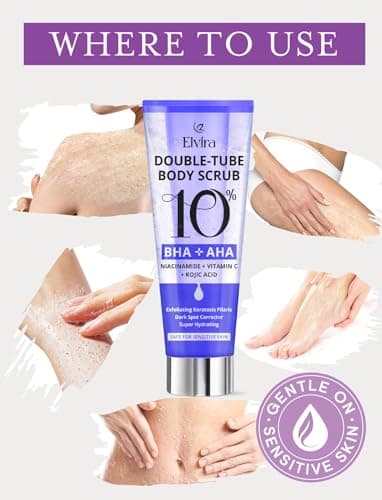 Elvira KP Bump Eraser Foot & Body Scrub, Exfoliating Scrub for Keratosis Pilaris, Smooth Skin with 10% AHA BHA & Niacinamide, Deep Moisturizing Cleanser for All Skin Types, Exfoliante para el Cuerpo - Image 8