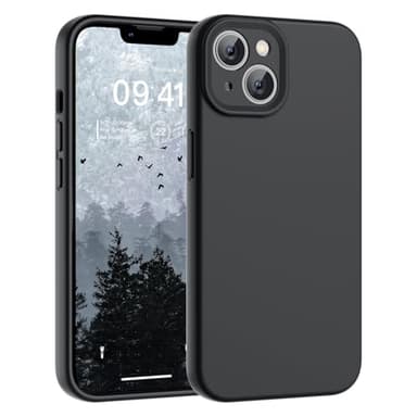 SUPFINE Designed for iPhone 13 Case,Premium Liquid Silicone with [Soft Anti-Scratch Microfiber Lining][Upgraded Camera Protection] Slim Shockproof Protective Phone Case for Men Women Girls,Black - Image 1