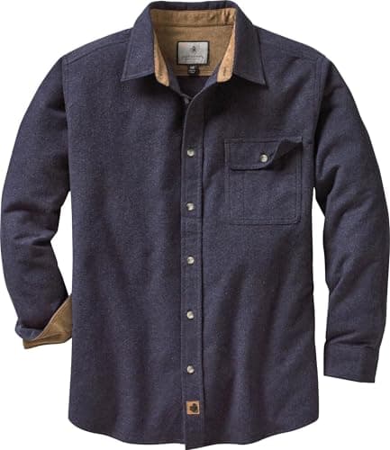 Legendary Whitetails Men's Standard Flannel Shirt Long Sleeve Button Down 100% Cotton, Navy Heather, X-Large - Image 1