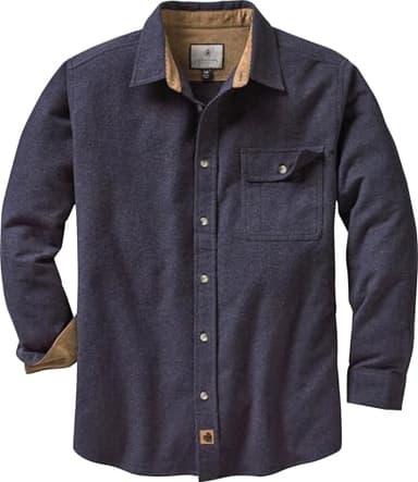 Legendary Whitetails Men's Standard Flannel Shirt Long Sleeve Button Down 100% Cotton, Navy Heather, X-Large - Image 1