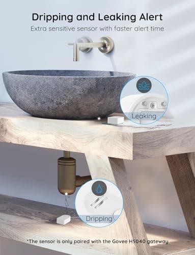 Govee Water Leak Detectors 5 Pack, 100dB Adjustable Audio Alarm Sensor, Sensitive Leak and Drip Alert, for Kitchen Bathroom Basement (Cannot Connect to Wi-Fi Directly) - Image 2