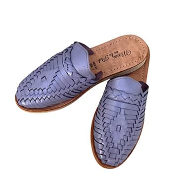 Mexico en la Piel Womans Leather Slide Sandals Handmade in Mexico in Purple Color (us_footwear_size_system, adult, women, numeric, medium, numeric_5) - Image 5