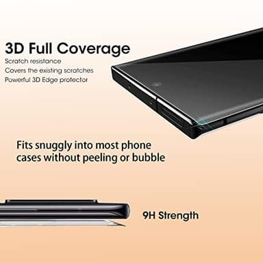 [2+2 Pack] Galaxy S23 Ultra Screen Protector, 9H Tempered Glass Scratch Resistant, Ultrasonic Fingerprint Support, For Samsung Galaxy S23 Ultra 5G 6.8 Inch Glass Screen Protector - Image 4