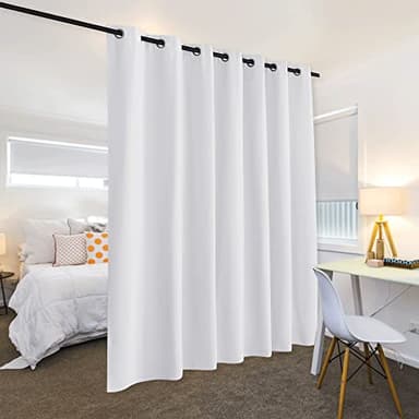 RYB HOME Extra Long Curtains Light Block Soundproof Privacy Blinds for Home Theater Office Backdrop Dining Living Room Patio Door Large Window Ceiling to Floor Drapes, W 8.3 x T 11 ft, Greyish White - Image 3