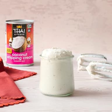Thai Kitchen Coconut Whipping Cream, Sweetened, No Artificial Colors or Preservatives, Non-Dairy Alternative to Whipped Cream, For Dairy Free Desserts, 13.66 fl oz - Image 5