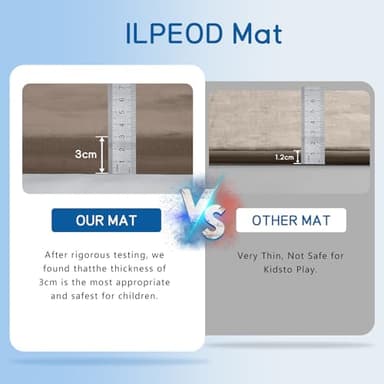 ILPEOD Baby Play Mat for Floor Tummy Time Mat Nursery Rug Muscle Mat Area Rug Playroom Rug Tatami Mat 6'7"x6'7" Memory Foam 1.3" Thick Crawling Mat for Babies,Toddlers, Infants, Kids,Floor Mat(Brown) - Image 6