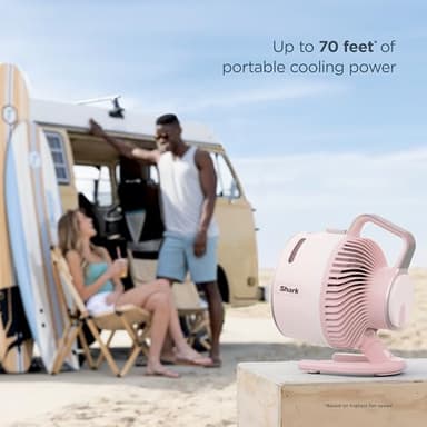 Shark FlexBreeze HydroGo Fan + Car Charger — Ultra-powerful portable fan that mists indoors & outdoors. 5 speeds, 2 bonus modes, & evaporative misting, Grey, FA052QDG - Image 3