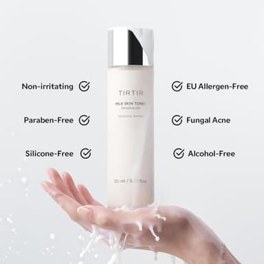 TIRTIR Milk Skin Rice Toner | Deep Moisturizing, Hydrating Toner for face, Niacinamide, Ceramide, Rice Bran Extract, Nature-Oriented Ingredients for Korean Skin Care, Vegan, 1.69 Fl Oz - Image 5