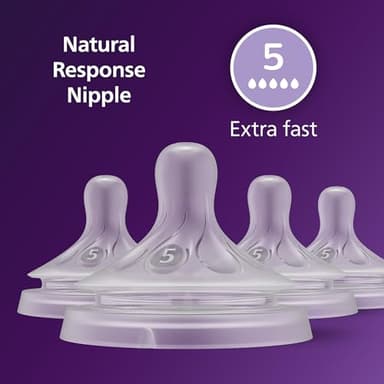 Philips Avent Natural Response Nipples, Extra Fast Flow (Flow 5), 4-Pack, SCY965/04 - Image 2