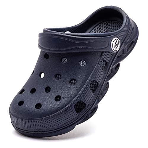 HOBIBEAR Boys Classic Graphic Toddler Garden Clogs Slip on Water Shoes (Navy-Size 1.5 Infant) - Image 1