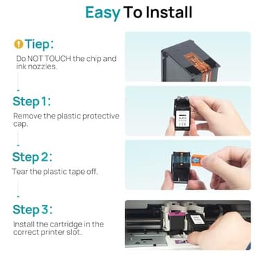 67XL Ink Cartridges Black/Color Combo Pack Replacement for HP Ink 67 67XL Ink Cartridges Work for HP DeskJet 2827e 2855e 4227e 2842e 2800 4155e 2755e 2755 2852e Envy 6055e 6455e (1 Black,1 Tri-Color) - Image 7