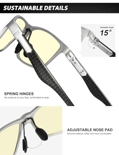 ANYLUV Blue Light Blocking Glasses Men Computer Gaming Glasses Lightweight Al-Mg Metal Anti Eyestrain Eye Protection - Image 4