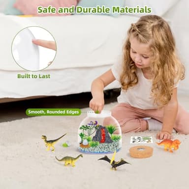 Dinosaur Light Up Terrarium for Boys – DIY Prehistoric Garden with LED | STEM Toy & Craft Gift for Kids Ages 4-8, Perfect for Birthday or Christmas - Image 5