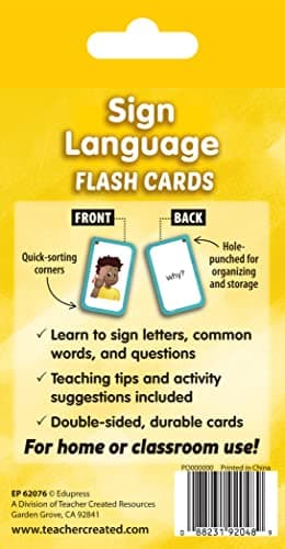 Teacher Created Resources Sign Language Flash Cards (EP62076), White Medium - Image 6