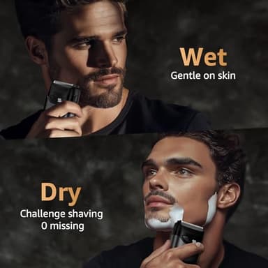 Mbzoey Electric Foil Shavers for Men: Mini Electric Razor for Face - IPX7 Waterproof Cordless Razor with LED Display & Fast Charge - Micro-Comb Technology & Precision Blades - Image 7