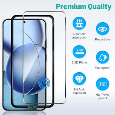 SURFCUZ [4 Pack] Screen Protector For Samsung Galaxy S24 / S25 [Tempered Glass] [Japan Glass with 9H Hardness] Fingerprint unlock with installation frame HD clear Screen Protector - Image 2