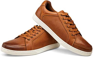Jousen Men's Fashion Sneakers Classic Retro Casual Shoes for Men Breathable Business Dress Sneaker (AMY870 Yellow Brown 10.5) - Image 9