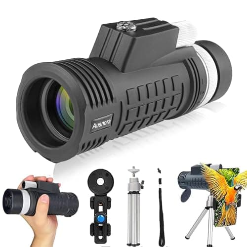 Monocular Telescope for Adults,40x60 HD Large Vision Monoculars with Smartphone Adapter Tripod,High Powered Monocular for Birdwatching Hunting Hiking Camping,BAK4 Prism FMC Lens,Waterproof (12x60)
