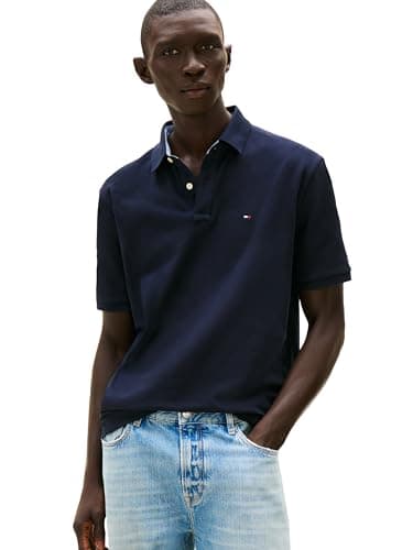 Tommy Hilfiger Men's Short Sleeve Polo Shirt in Classic Fit, Navy, 2X-Large - Image 1
