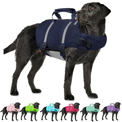 AOFITEE Dog Life Jacket High Flotation, Dog Life Vest for Swimming, Reflective Small Dogs Swimsuit Lifejacket with Zipper and Rescue Handle, Pet Swimming Vest for Small Medium and Large Dogs, S - Image 1