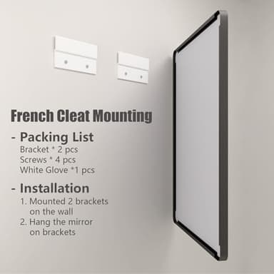CHARMOR 24x30 Inch Black Metal Framed Bathrrom Mirror for Wall, Matte Black Rectabgle Mirror, Rounded Corner, Anti-Rust (Horizontal/Vertical) - Image 6