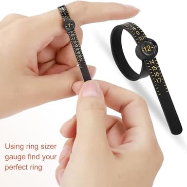 Ring Sizer Measuring Tool Kit, 27 PCS Premium Stainless Steel Measuring Ring Tool, US Ring Size 0-13 with Half Size, 2 PCS Reusable Finger Size 1-17 USA Rings Size with Magnified Glass - Image 4