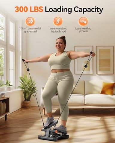Niceday Steppers for Exercise, Mini Stair Stepper with Resistance Bands at Home Workout Equipment with 300LBS Loading Capacity, Hydraulic Fitness Stepper with LCD Monitor - Image 5