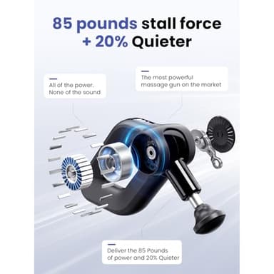 BOB AND BRAD D6 Pro Plus Massage Gun with Heat, Deep Tissue Percussion with 16mm Amplitude, Professional Muscle Massager Gun for Athletes, Quiet Electric Handheld Massager - Image 4