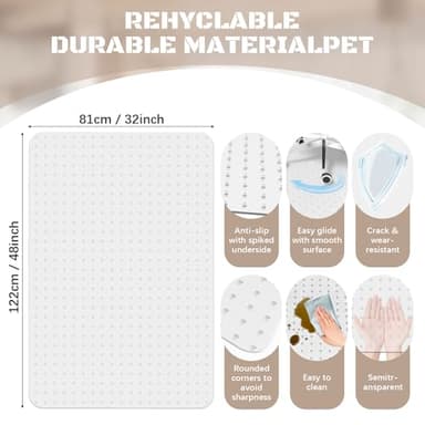 Office Chair Mat for Carpet, 32x48 Clear Heavy Duty Computer Chair Mat, Under Desk Protector Carpeted Floors Mat, Easy Chair Movement,Ship Flat - Image 3