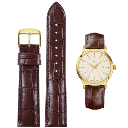 Danxancy Genuine Leather Watch Bands,Quick Release Italian Alligator Grain Calfskin Genuine Leather,Business Casual Universal Watch Strap Replacement Band Strap for Men Women（12mm to 24mm） - Image 1