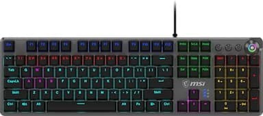 MSI Forge GK310 RED US - Mechanical Keyboard, HOT SWAPPABLE, RED SWITCHES, RGB, Ergonomic, Anti-GHOSTING, Angle-Adjustable (Black) - Image 2