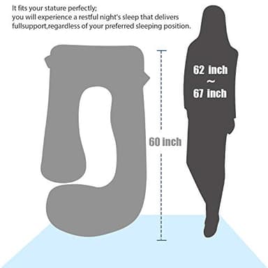 BATTOP Pregnancy Pillow for Sleeping,Full Body Maternity Pillow with Removable Washable Cover,Support for Back,HIPS,Legs,Belly for Pregnant Women - Image 9